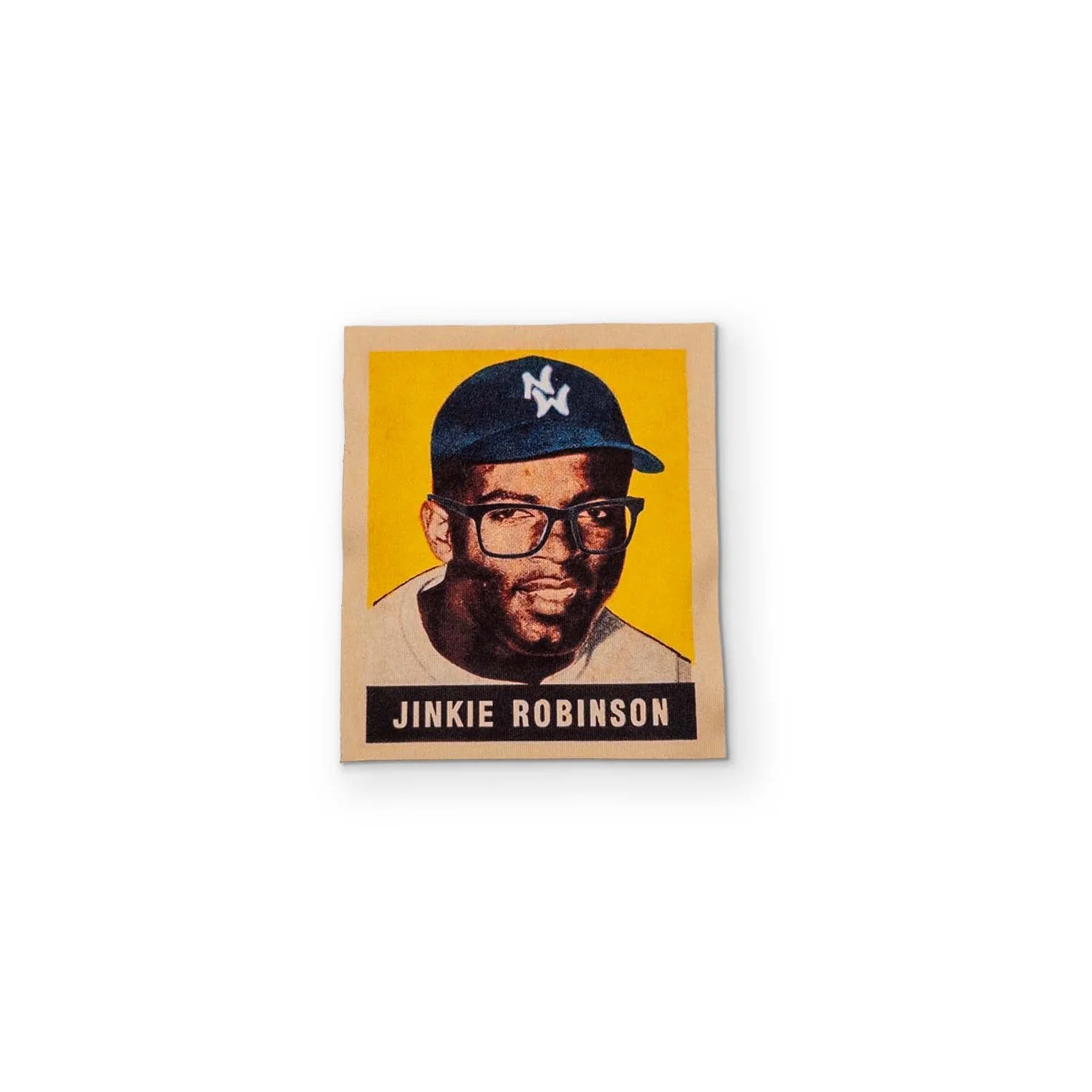 A JINKIE ROBINSON BASEBALL CARD YOU CAN CLEAN YOUR GLASSES WITH